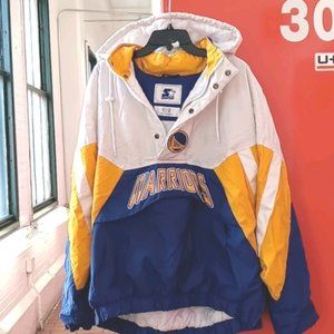 XL Starter White/Royal Golden State Warriors Zip